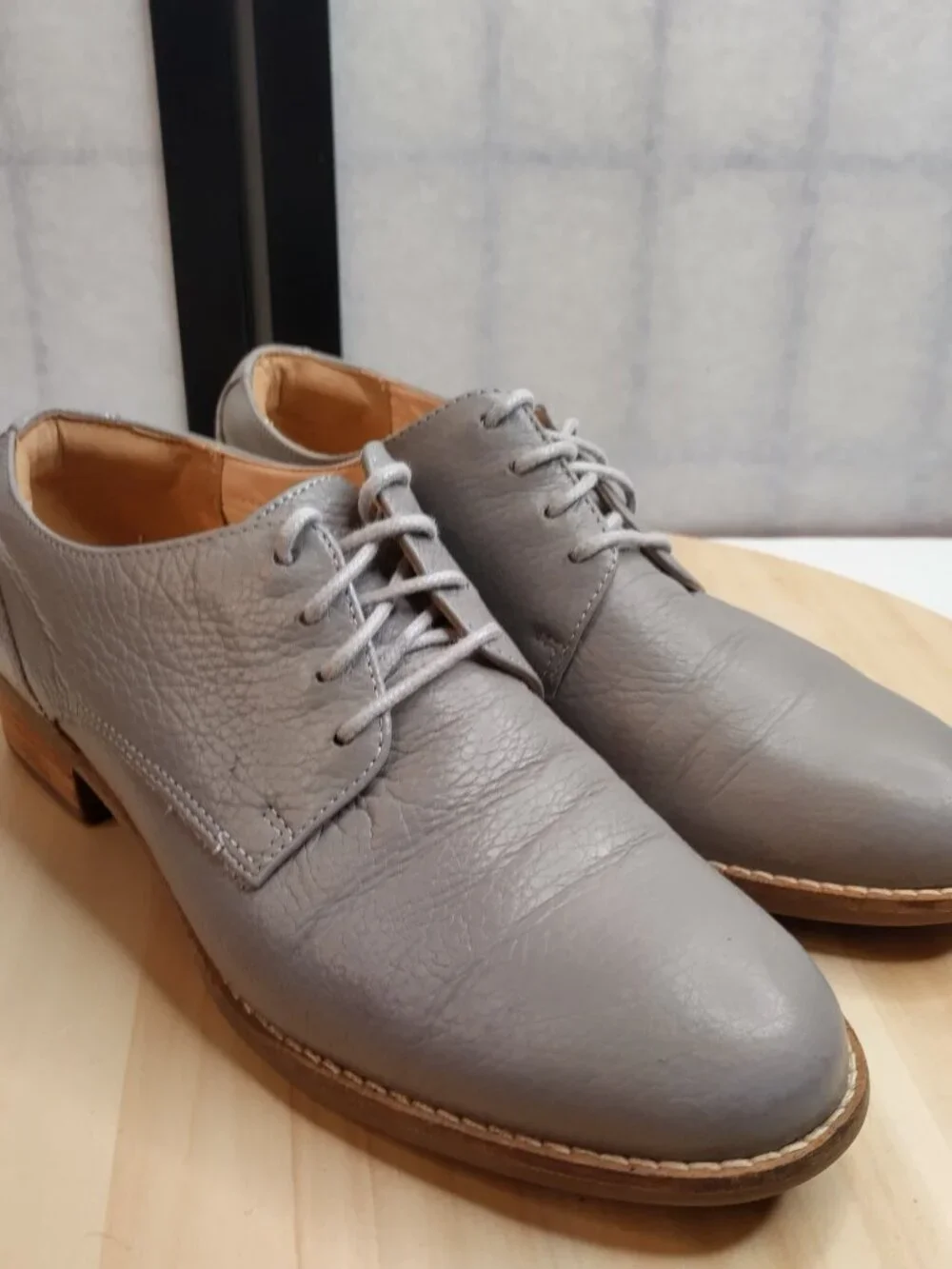 Clarks Netley Bloom Leather Gray Oxfords Women US 6.5M